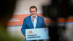 El portavoz de ERC, Isaac Albert, este lunes.