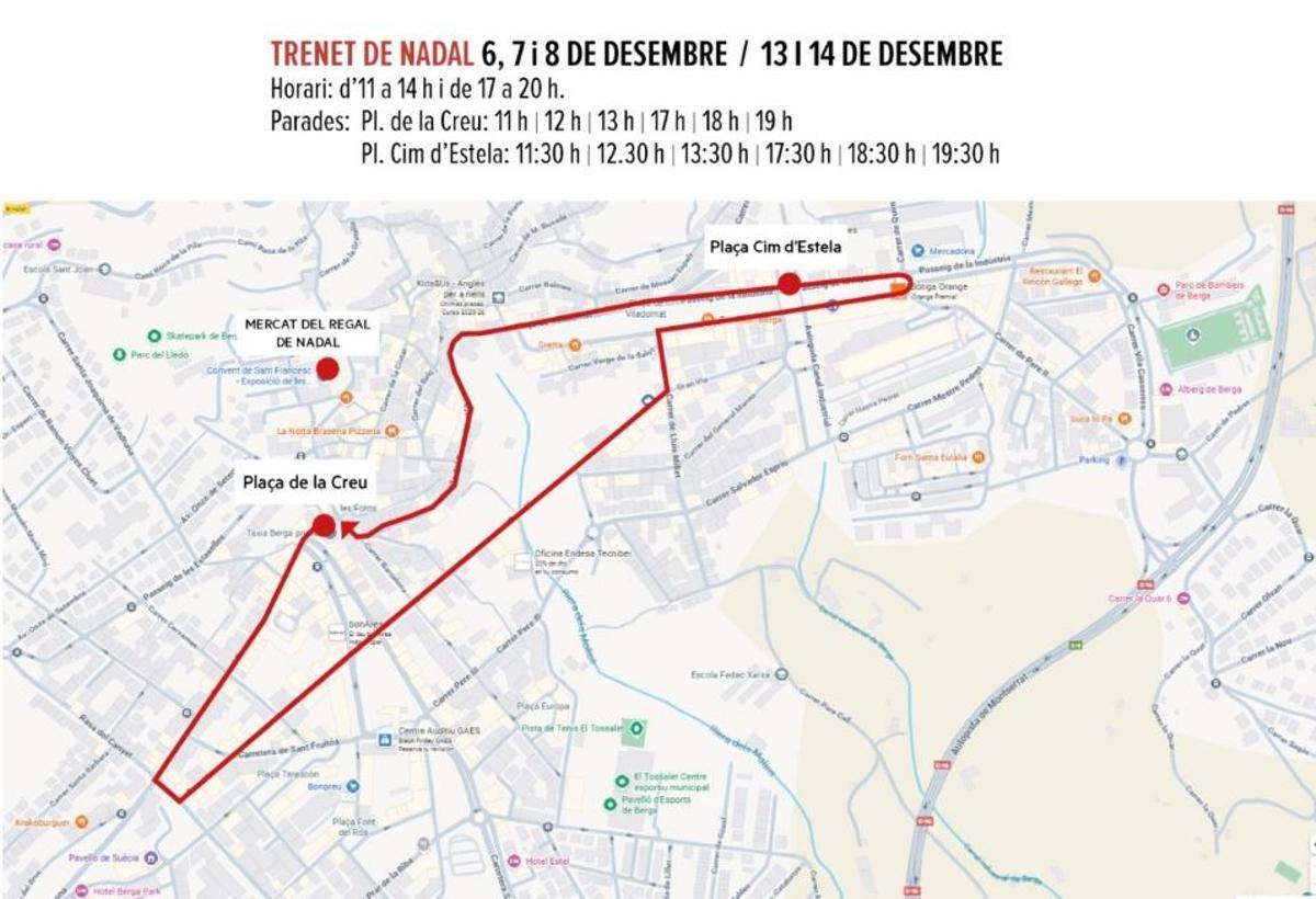 Horaris i recorregut del trenet