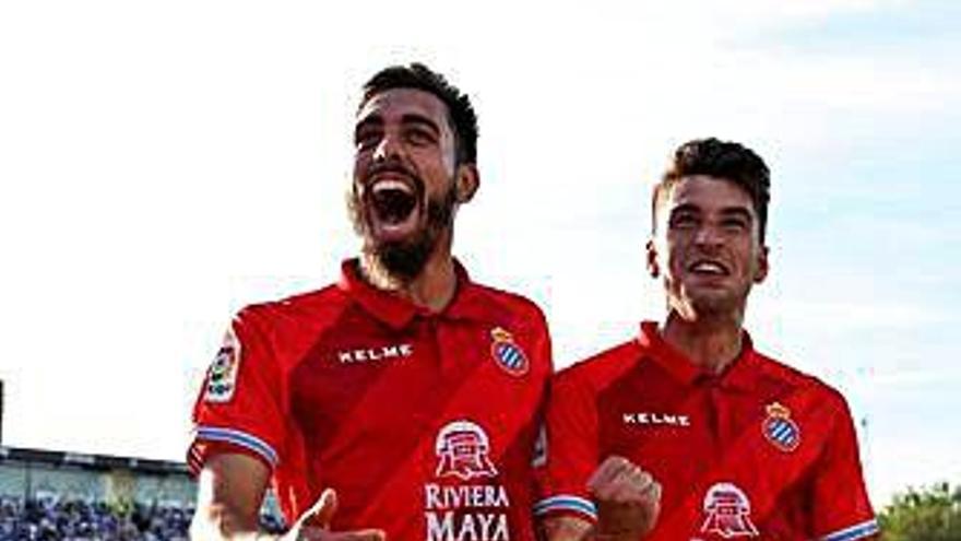 Borja, celebrant el segon gol.