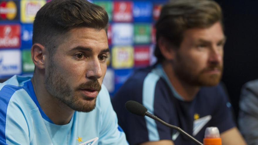 Javi García, en la rueda de prensa.