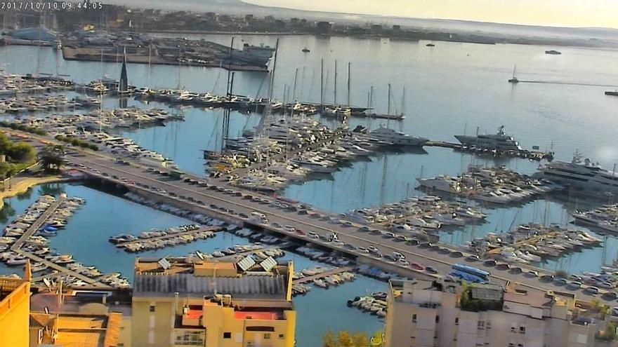 Blick auf die dümpelnden Yachten am Dienstagvormittag (10.10.) im Hafen von Palma.