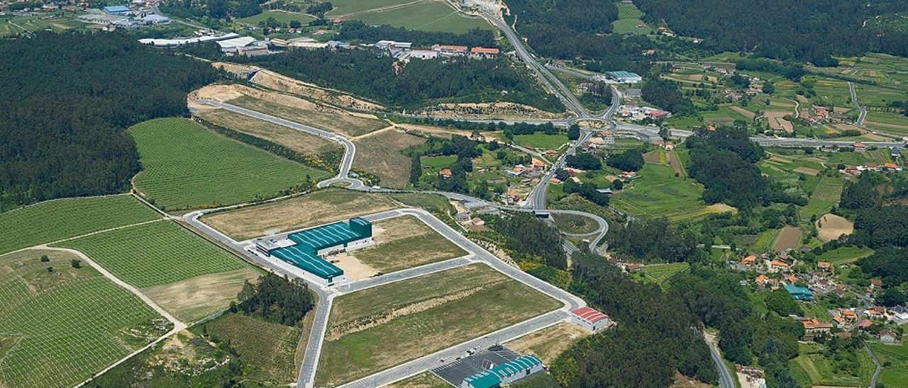 Imagen aérea de terrenos industriales en Galicia