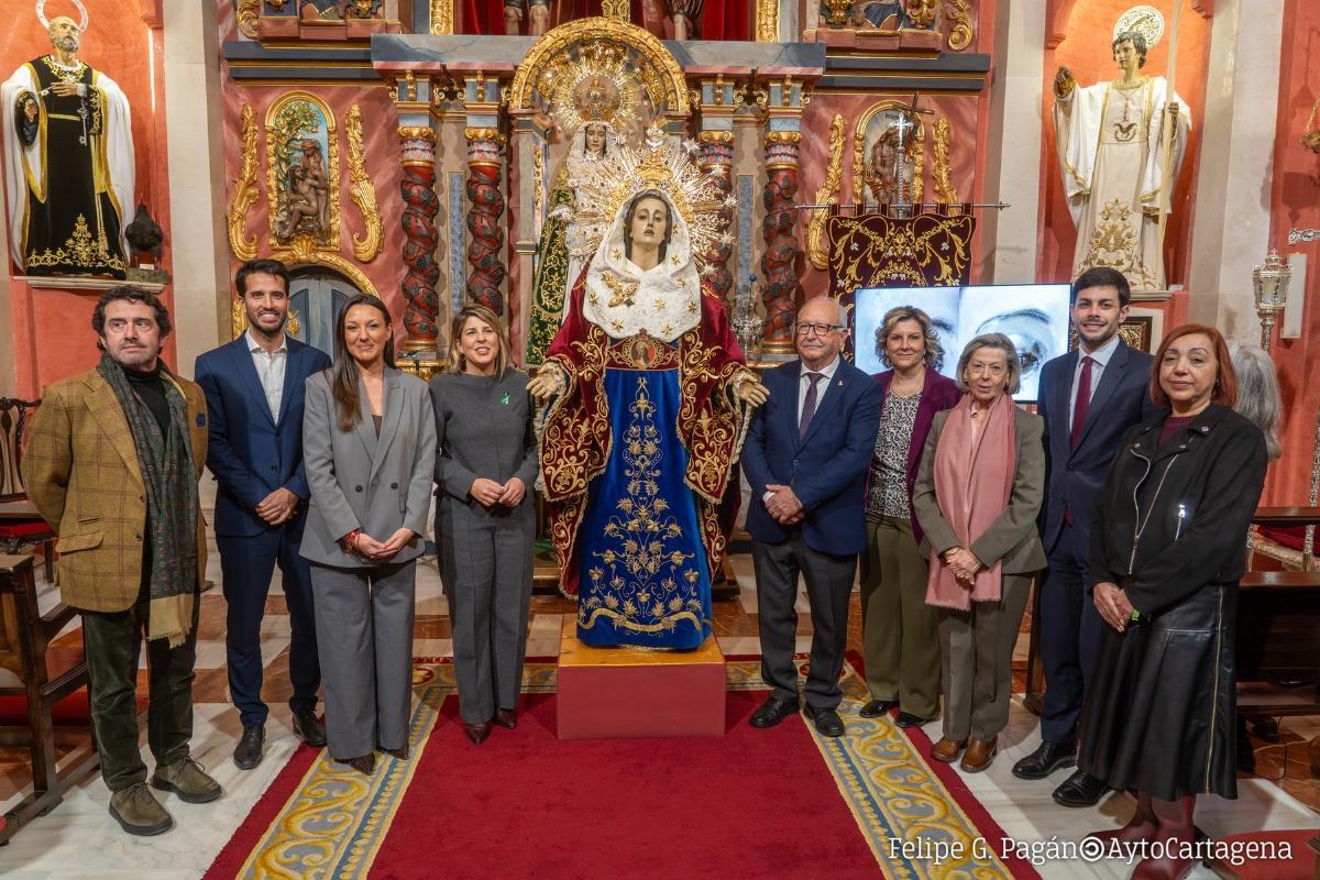 Presentación de la Virgen del Primer Dolor tras ser restaurada