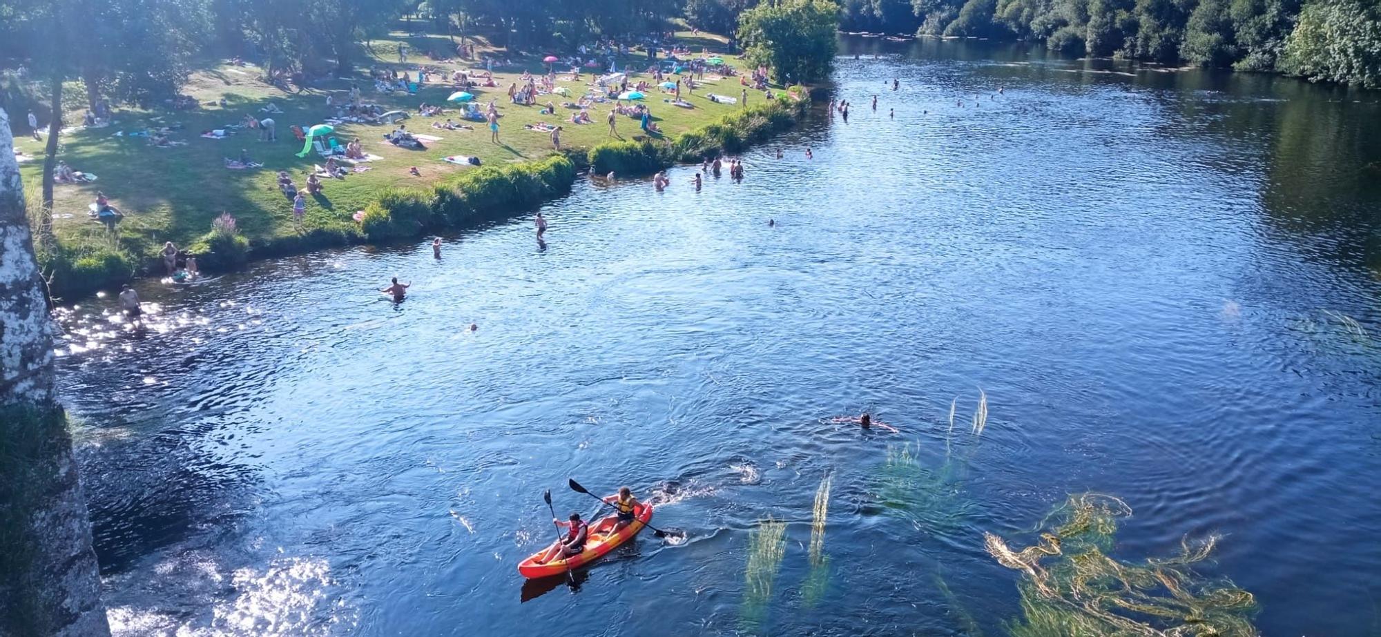 Playa fluvial de A Praíña.