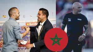 Andrés Iniesta, Xavi Hernández y Jorge Sampaoli, relacionados con la selección de Marruecos
