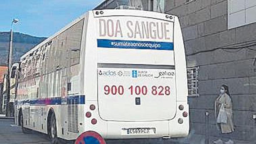 Punto móvil de donación de sangre.