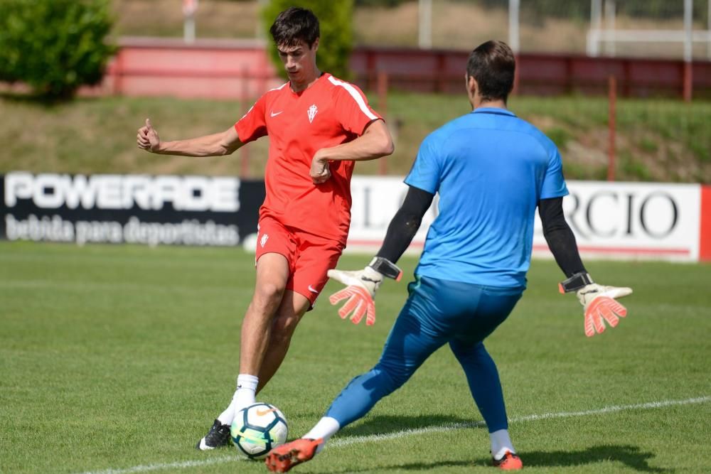 Entrenamiento del Sporting, miércoles