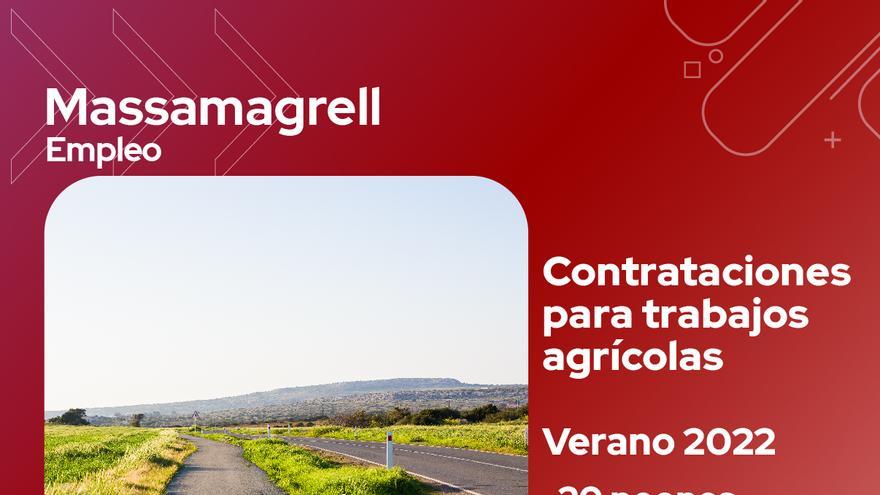 Massamagrell recibirá 75.000 euros para contratar a personal agrícola