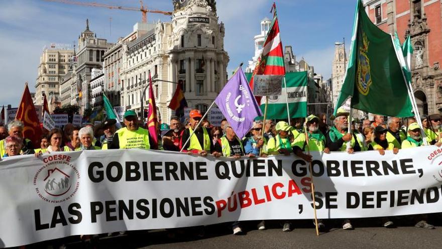 Manifestación de los pensionistas en Madrid.