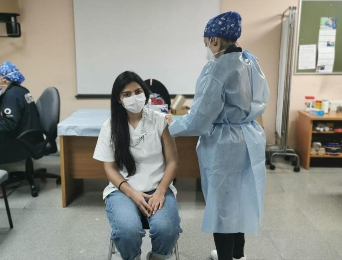 Estrella, ayer en el centro de salud de A Cuña. | // FDV