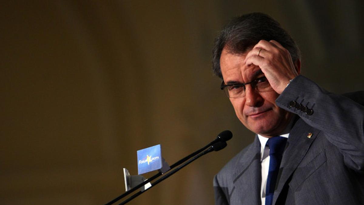 El 'president' Artur Mas, durante su intervención en Madrid el pasado jueves. AGUSTÍN CATALÁN