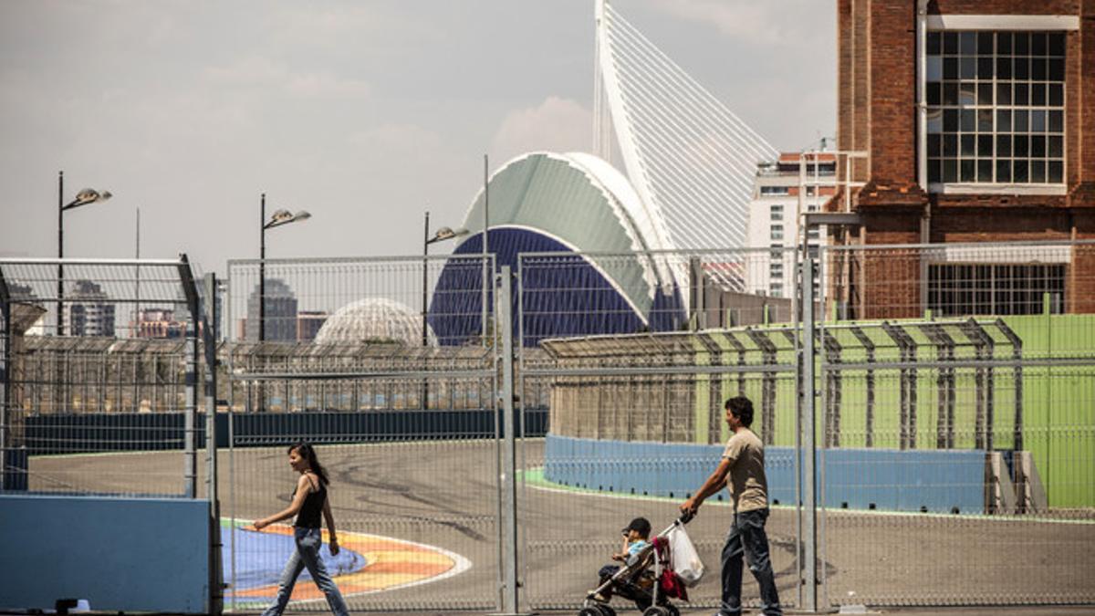 El circuito urbano de F-1 de Valencia, sin coches.