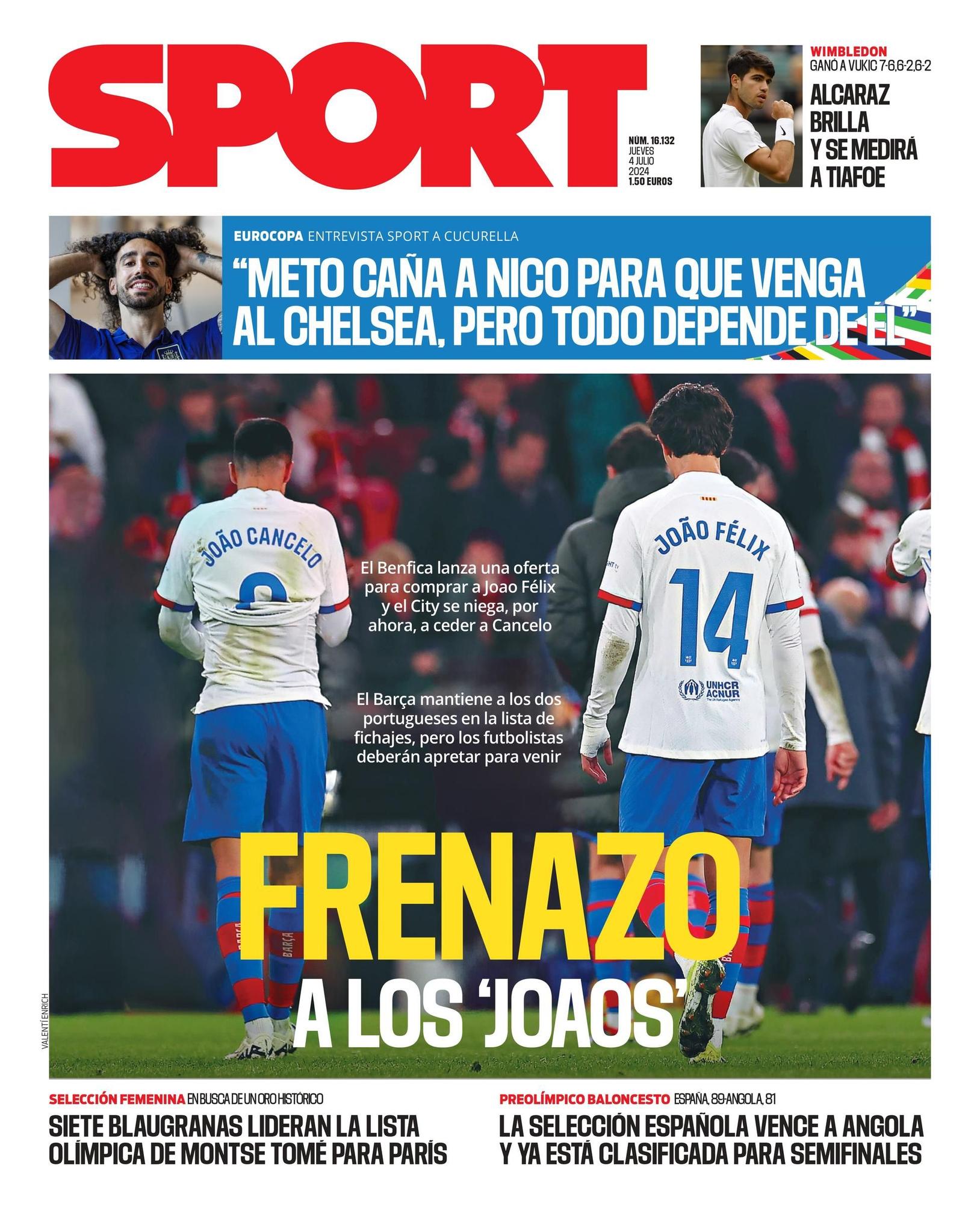 La portada de SPORT de hoy