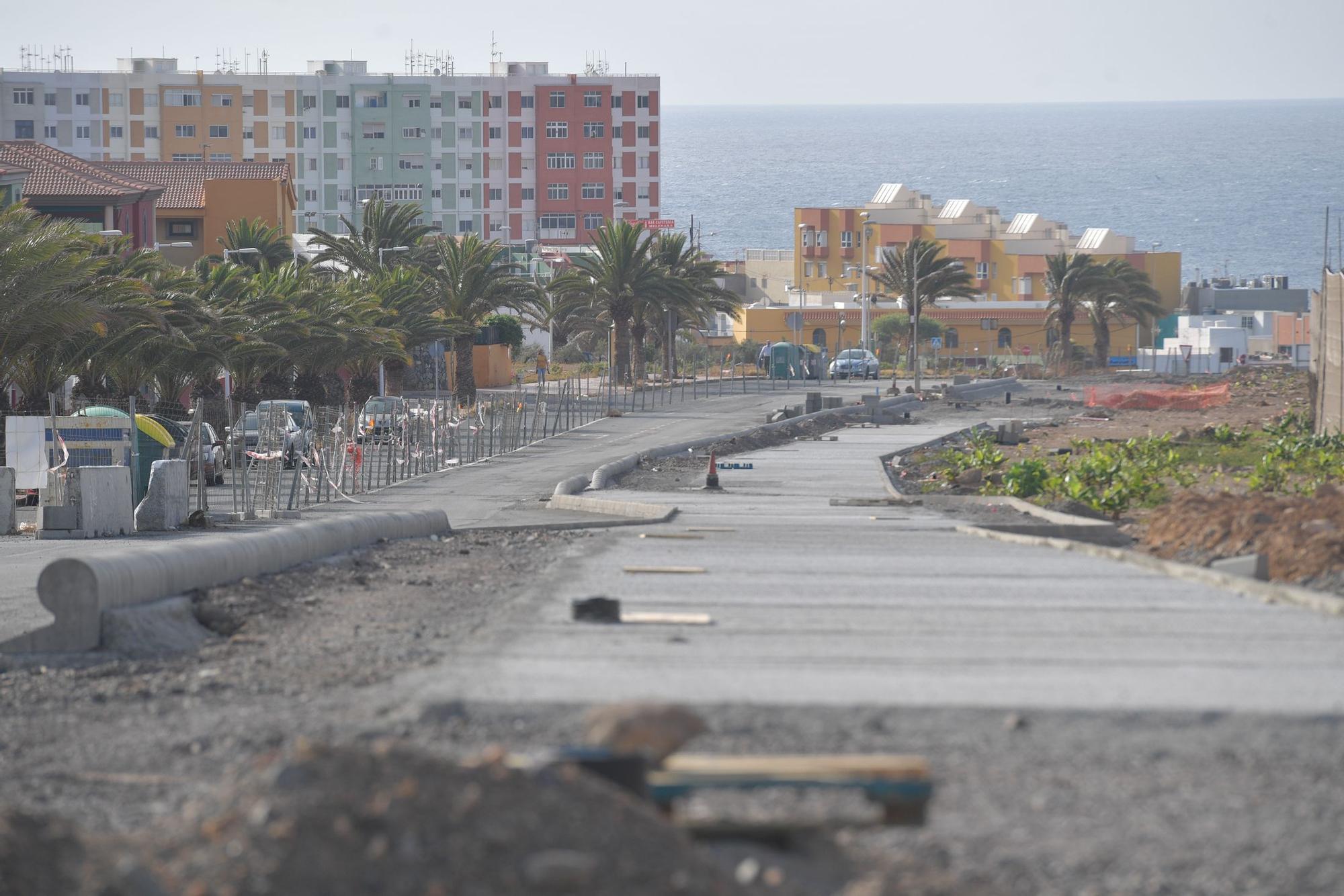 Así está el ensanche de la carretera de Melenara (02/07/21)