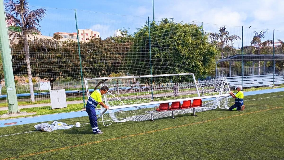 Imagen de obras en instalaciones deportivas del municipio de Las Palmas de Gran Canaria.