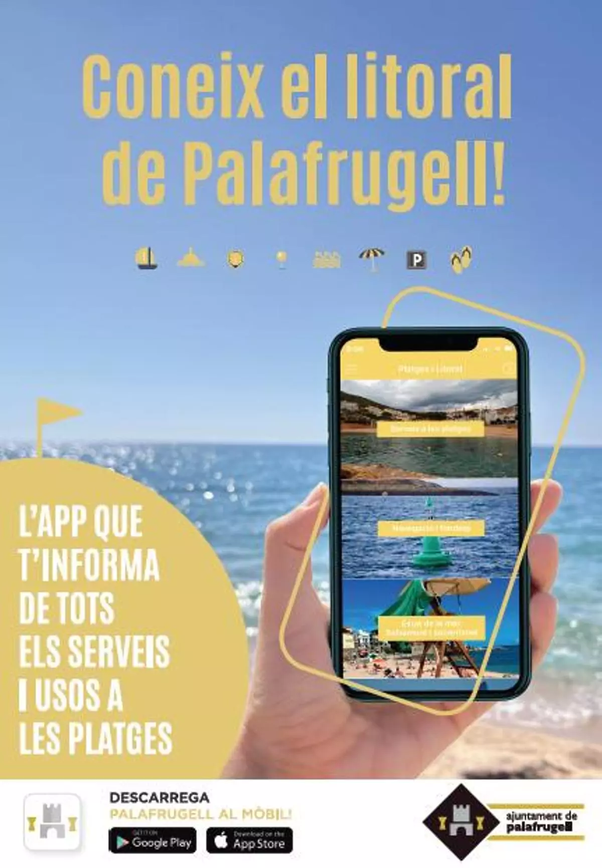 Palafrugell incorpora un apartat a l'aplicació del mòbil sobre l'estat de les platges
