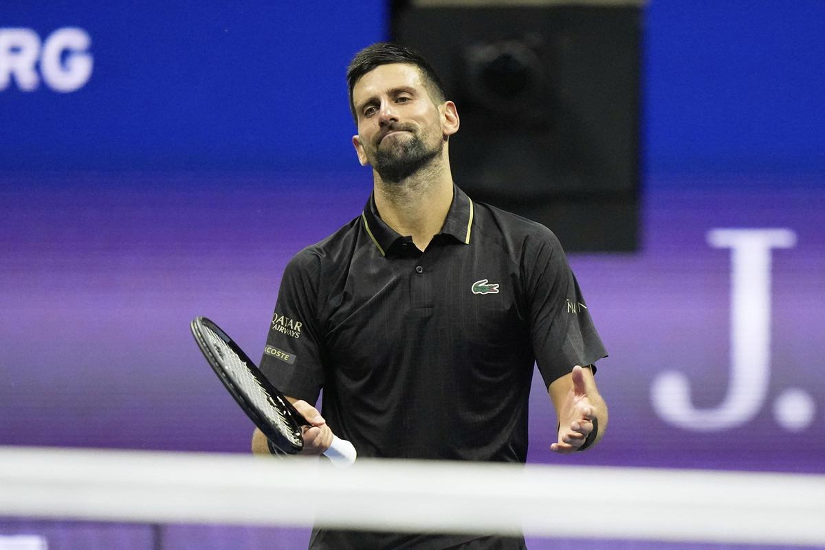 Novak Djokovic, durante su duelo ante Tien de la primera ronda del US Open.