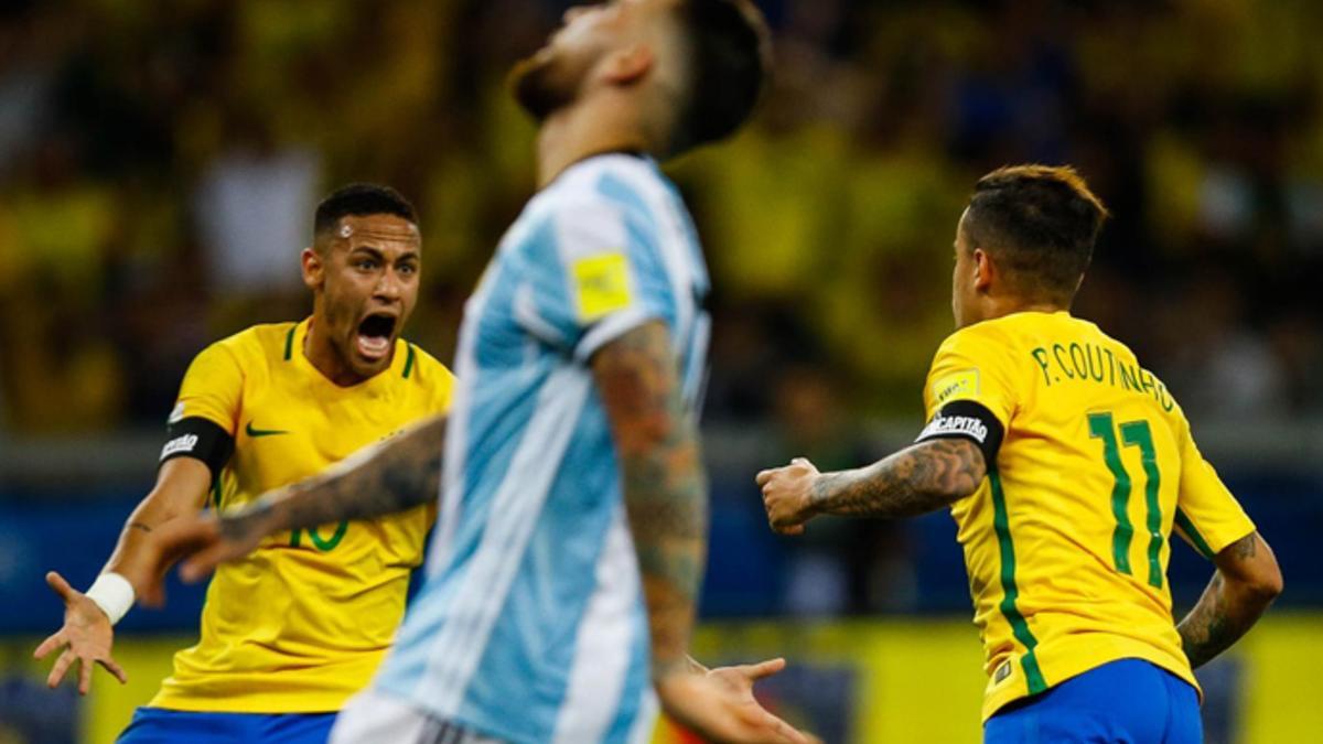 Neymar ha hecho el 2-0 en el Brasil-Argentina que se disputa en Belo Horizonte