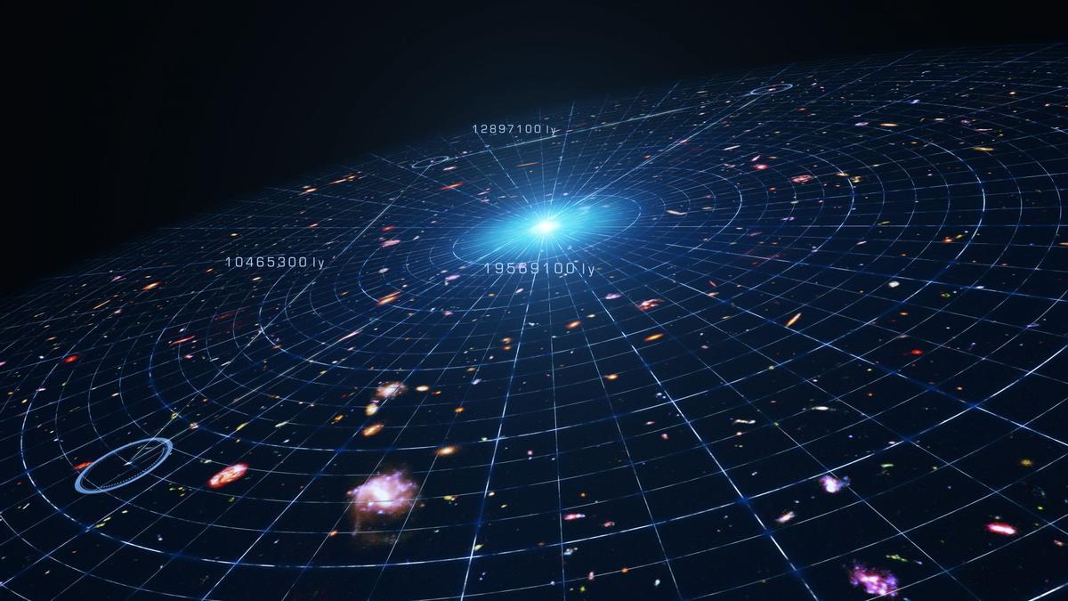Una ilustración de la expansión cósmica.