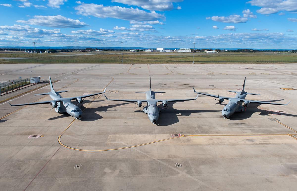 Los tres C295 de Airbus que renovarán parte de la flota de entrenamiento del Ejército del Aire