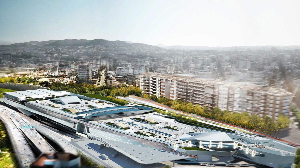 Imagen aérea de Vialia Vigo realizada por Morphosis.