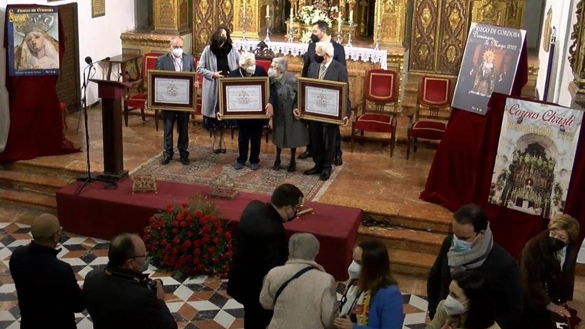 Un momento del acto cofrade celebrado este domingo en Priego.