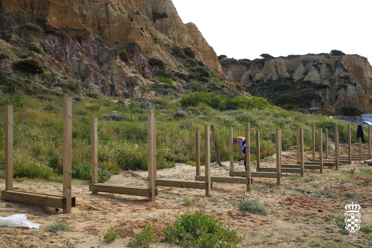Construcción de la pasarela del Parador de Mazagón Construcción de la pasarela del Parador de Mazagón