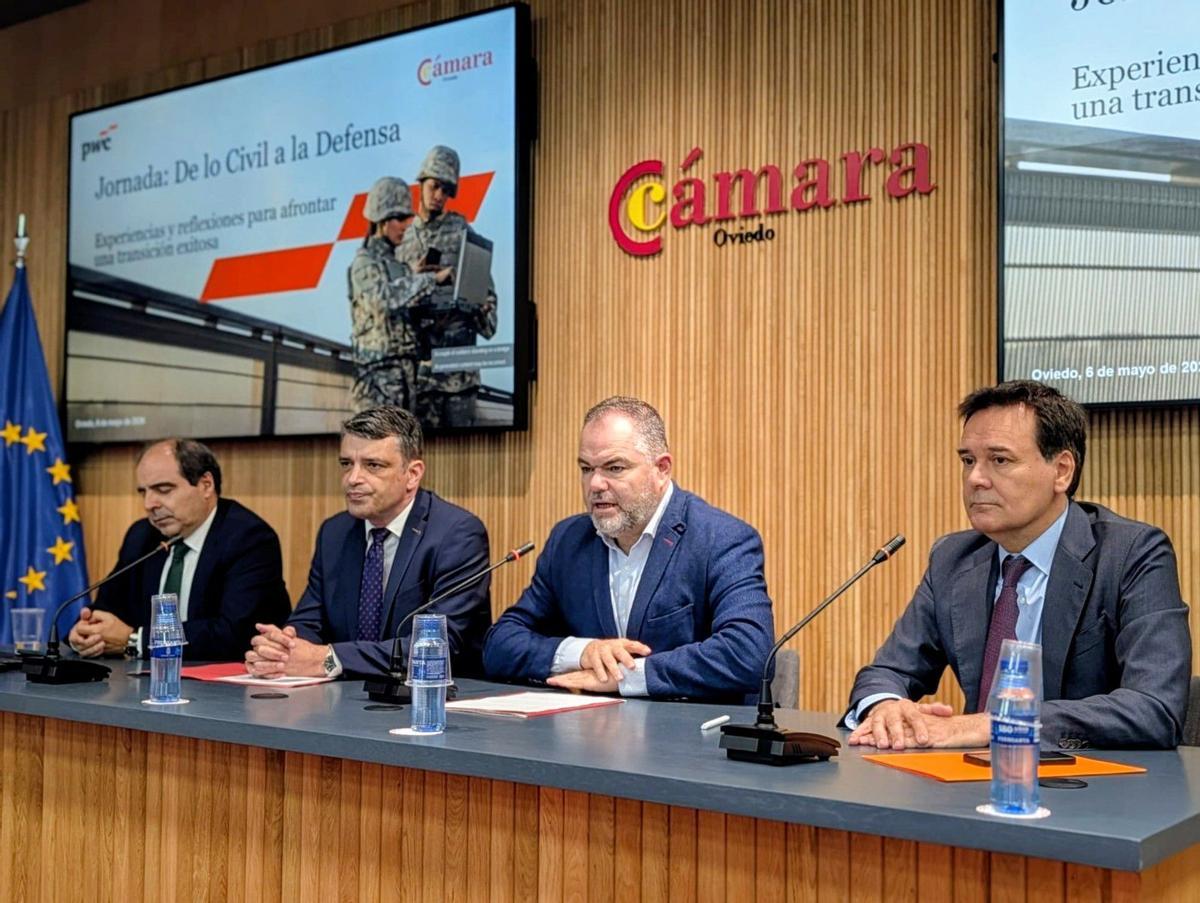 Un momento del encuentro sobre la industria de defensa organizado por PwC y la Cámara de Comercio de Oviedo.