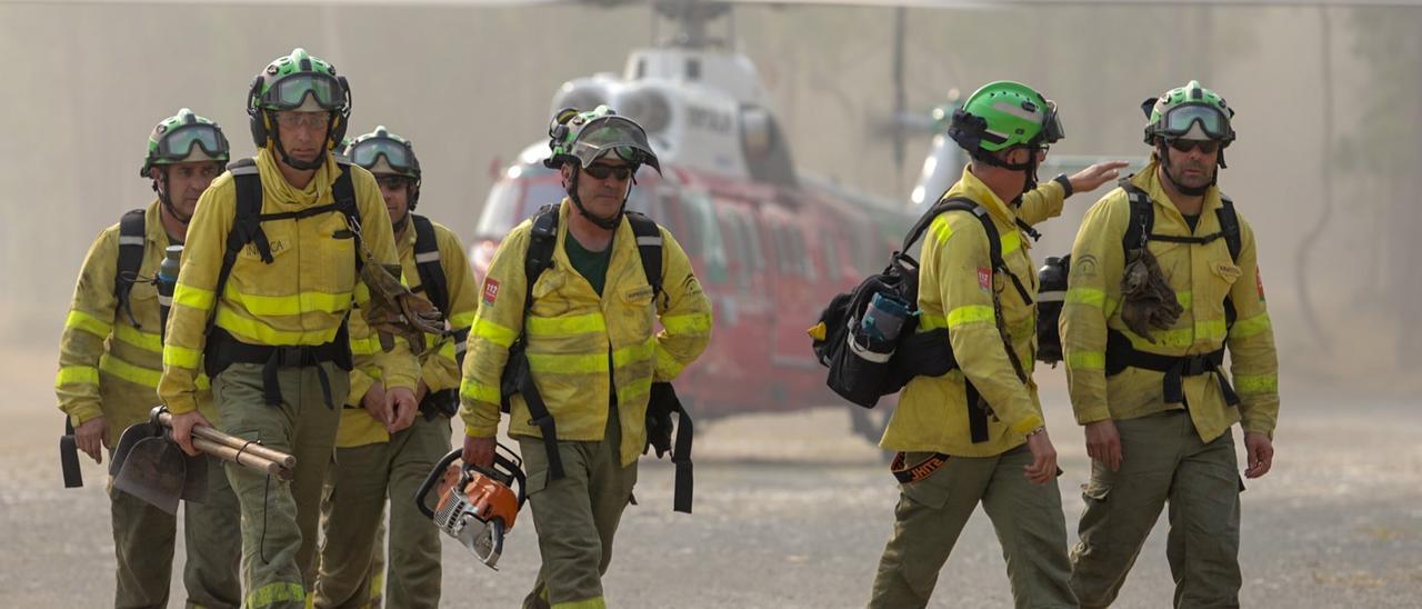 Bomberos, en el incendio forestal de Pujerra