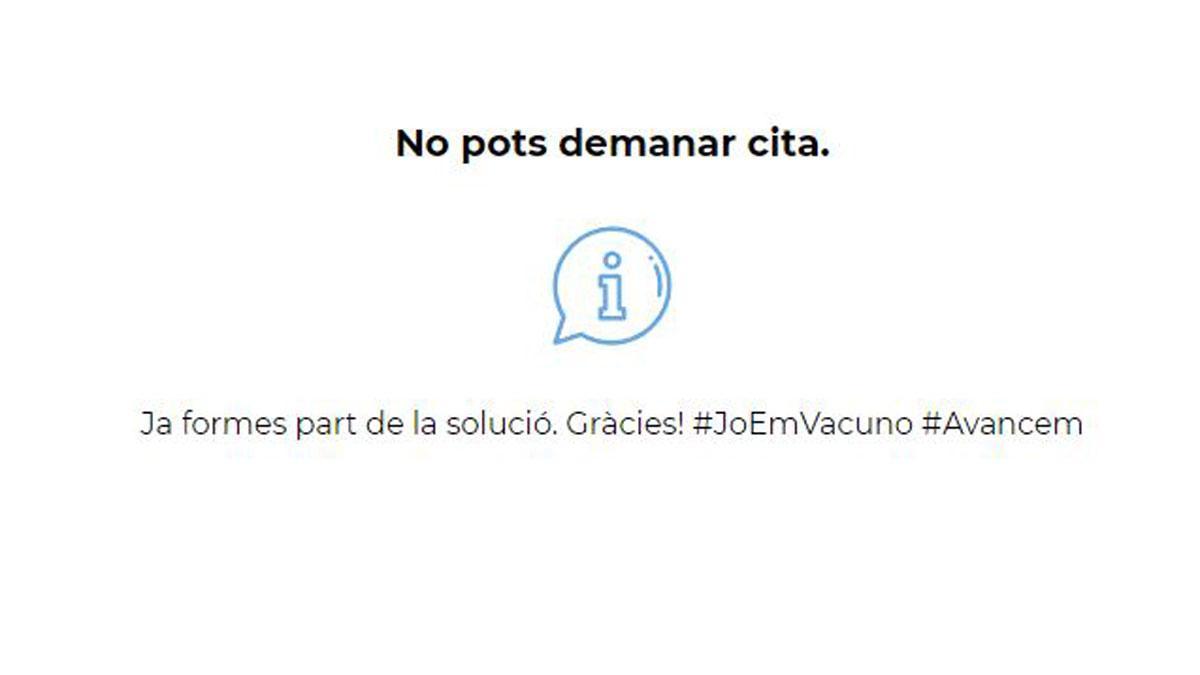 ¿Per què no puc agafar cita per a la tercera dosi de la vacuna si tinc més de 40 anys?