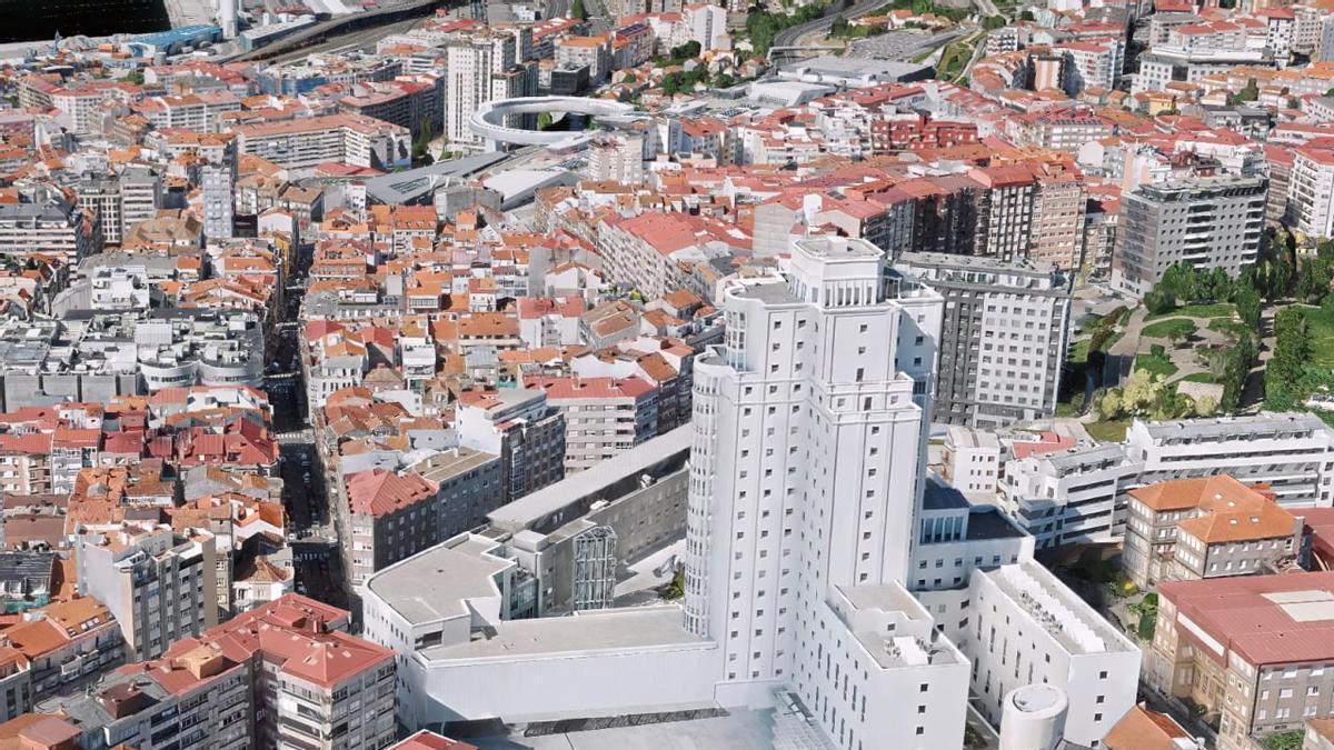 La Cidade da Xustiza y el ascensor Halo, entre las novedades de las imágenes de satélite