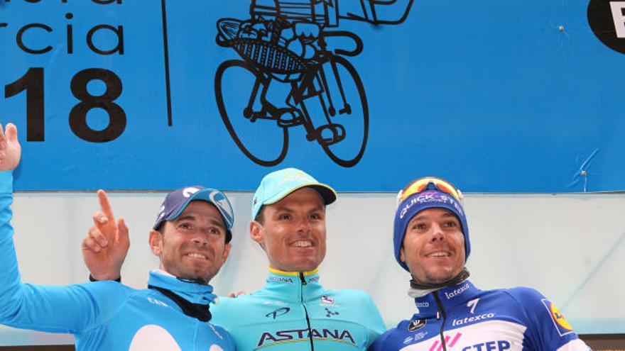 El podio de la pasada edición de la prueba con Valverde y Luis León