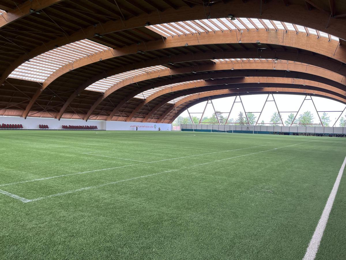 El estadio cubierto en las instalaciones de la Academia de Rabat