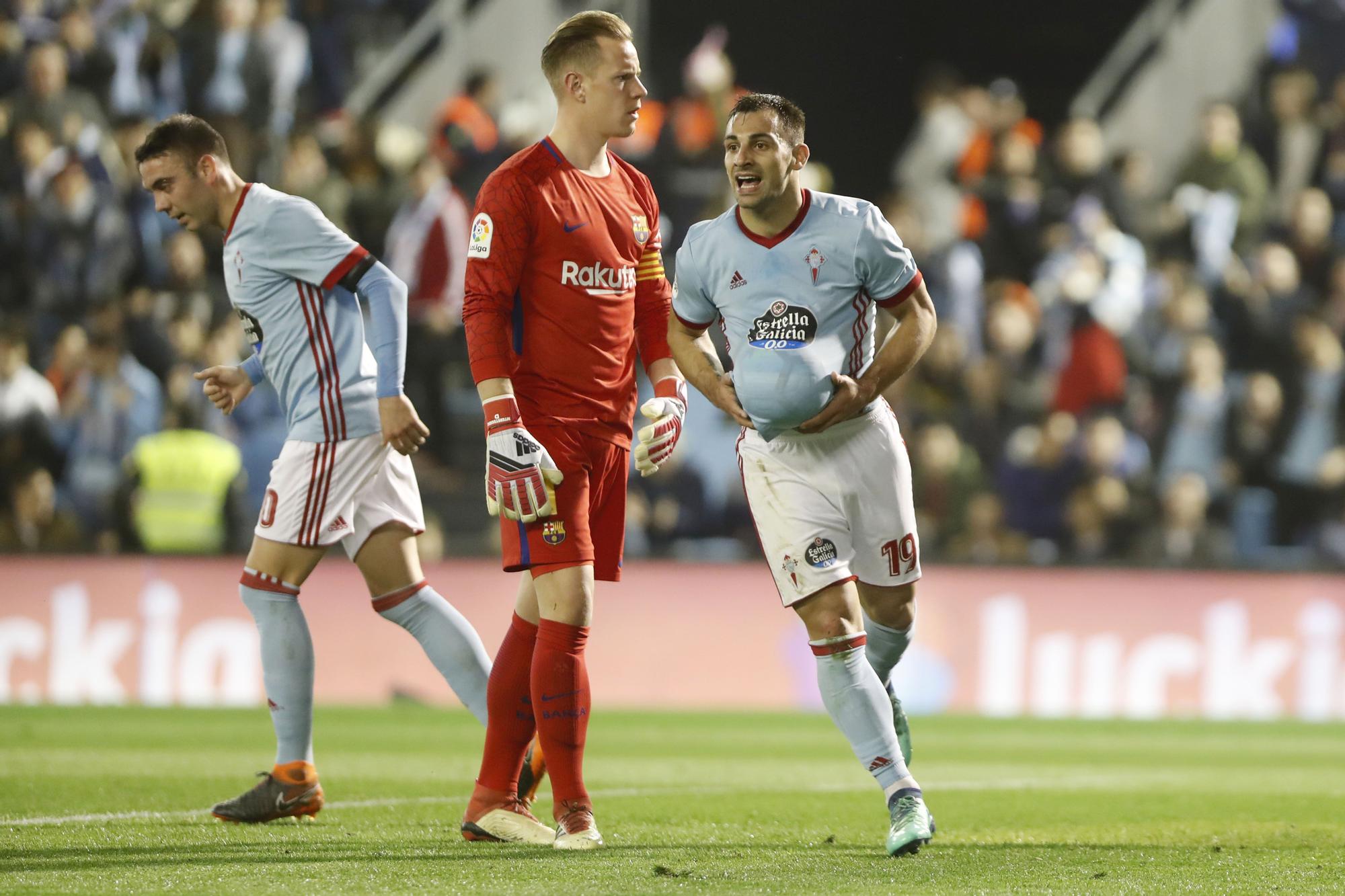 JONNY 18-4-2018 Jos� Lores Anota su �ltimo gol con el Celta ante el Barcelona, que le dedica a su novia embarazada.jpg