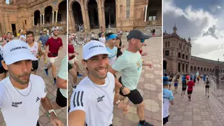 El influencer del running 'PituFollow' recorre Sevilla en su desafío más solidario: correr 50 kilómetros diarios en 50 ciudades españolas