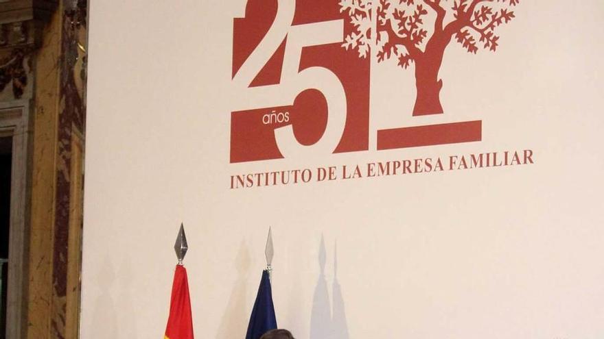 Rajoy interviene ante la asamblea del IEF en Madrid.