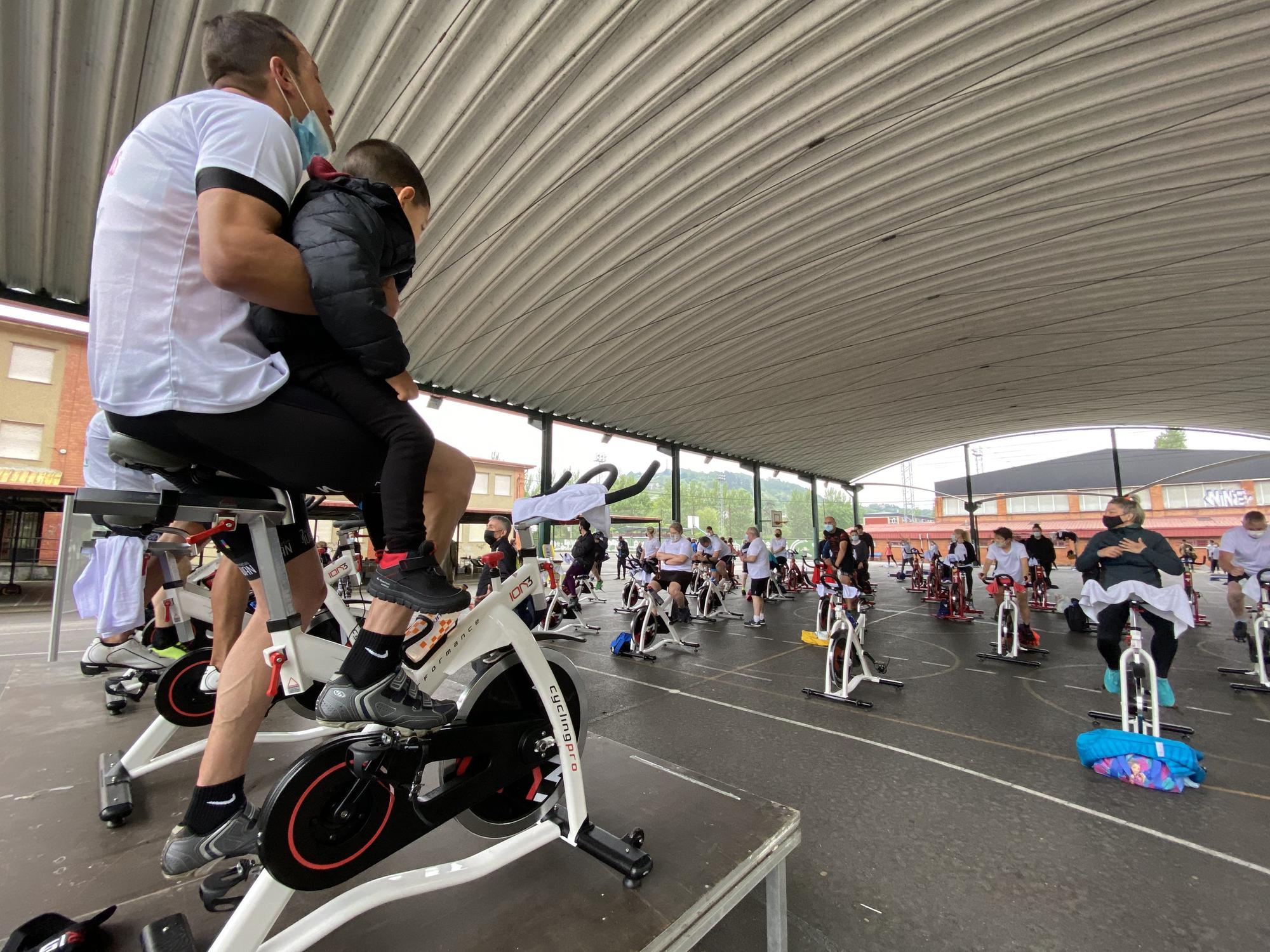 Un momento de la maratón de spinning.