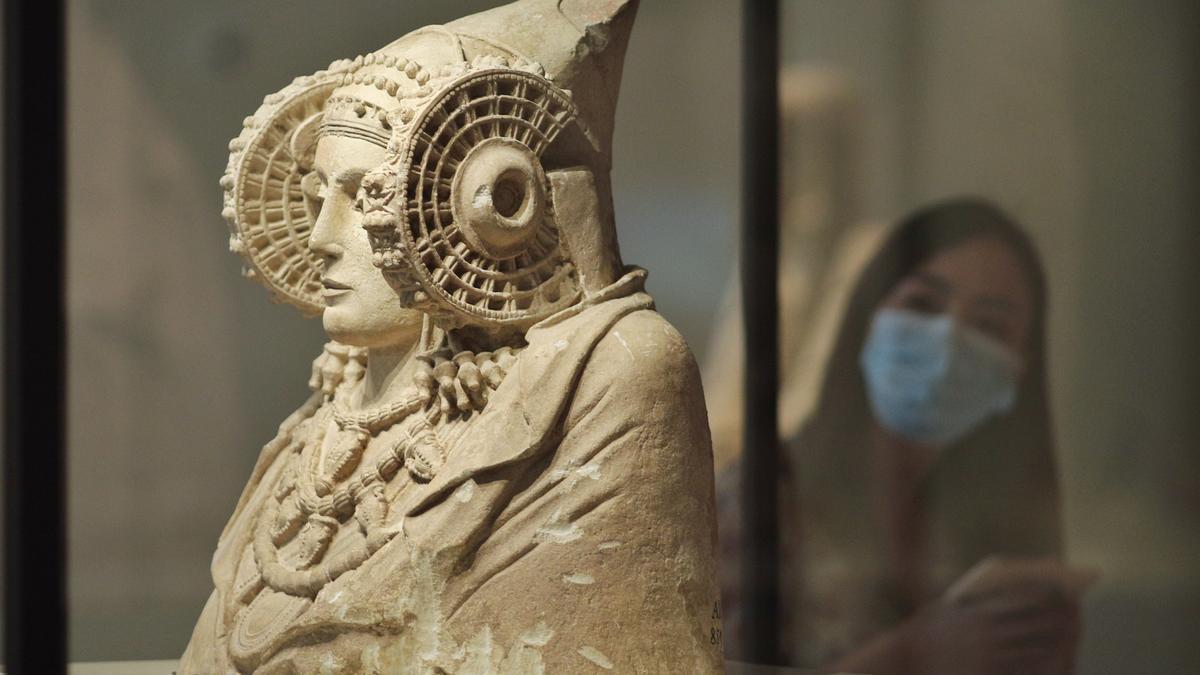 La Dama de Elche, retratada en 2020 en el Museo Arqueológico Nacional.