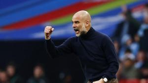 Premier League celebra un gol del Manchester City durante la final de la Carabao Cup ante el Arsenal