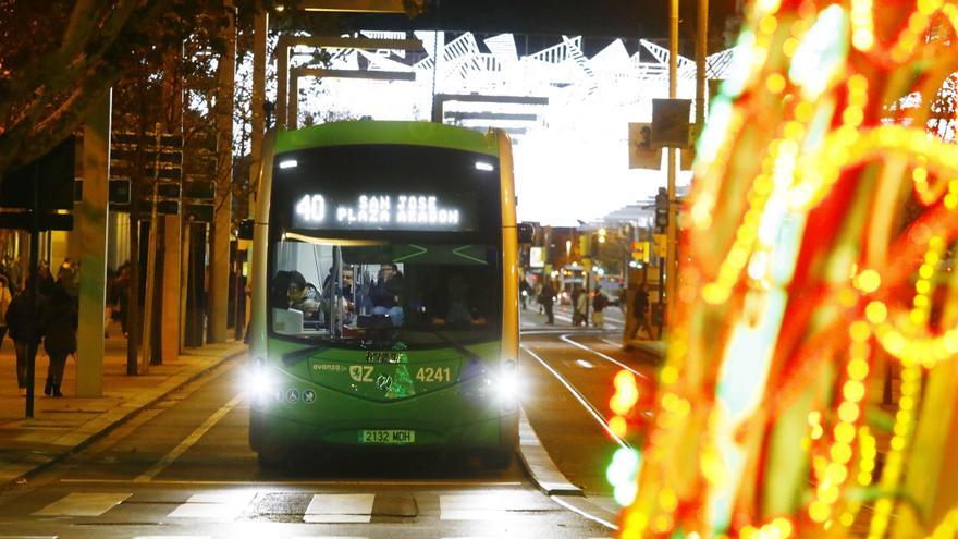 Avanza adapta sus horarios del bus urbano de Zaragoza por Navidad