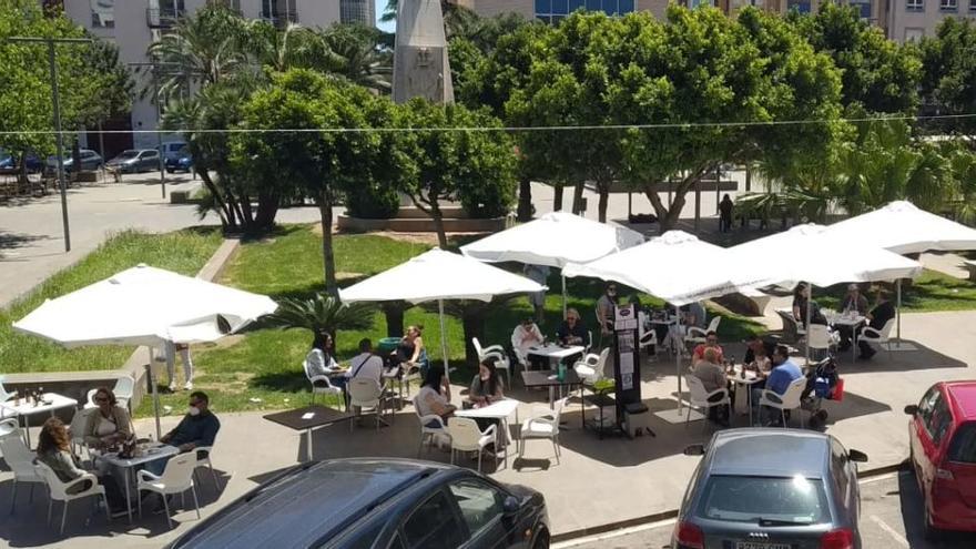 La terraza de La Viti, hoy, en la plaza Glorieta.