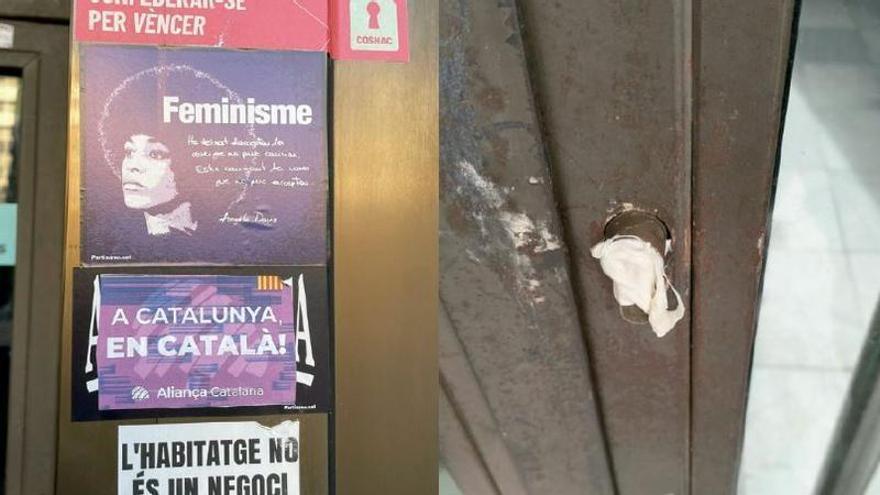 Vandalitzen els panys de dos ateneus de Girona: «L’extrema dreta no ens aturarà»