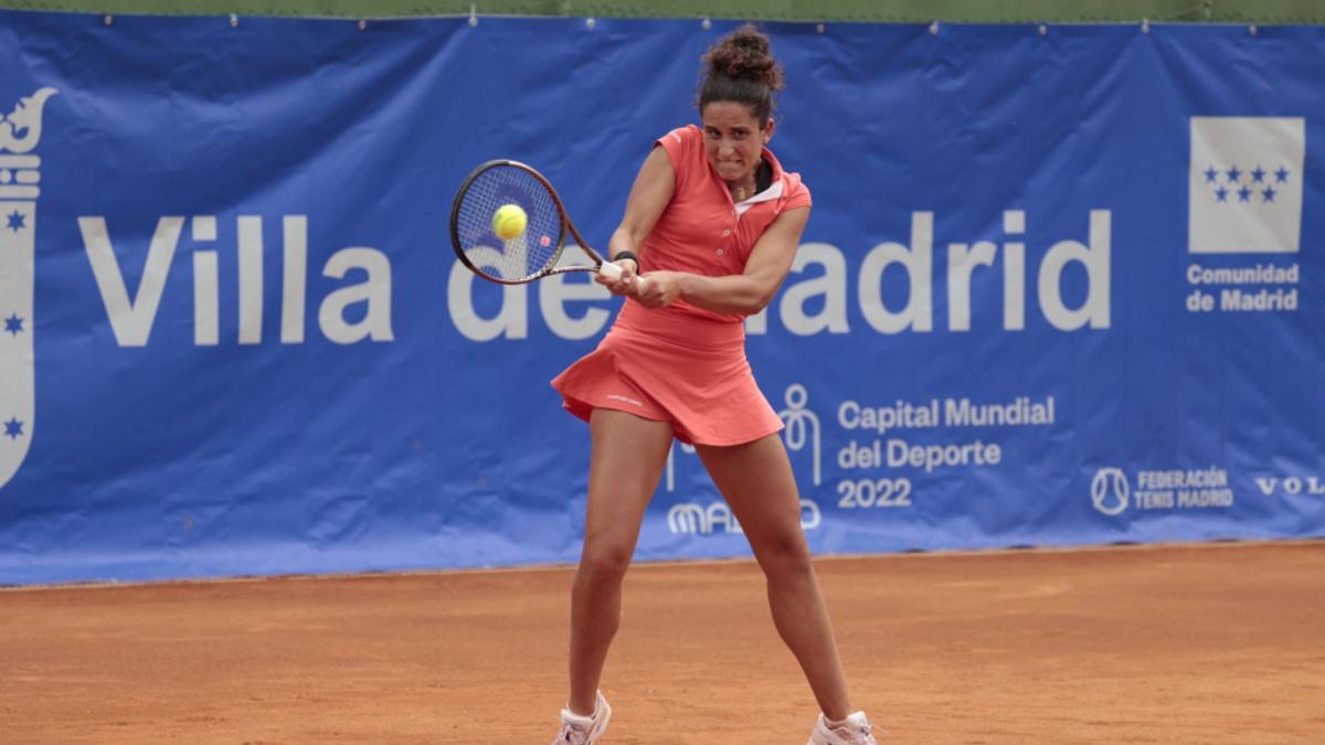 Ángela Fita durante el partido ante Sara Sorribes en el II Open Villa de Madrid.