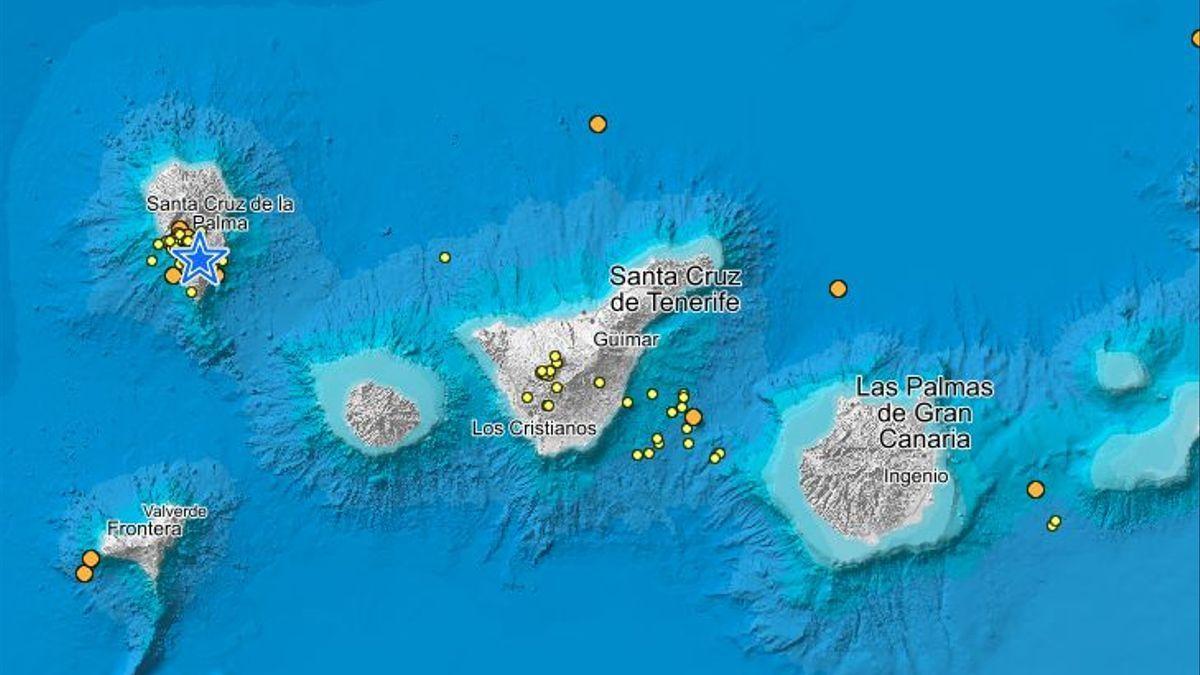 Terremotos registrados en los últimos 15 días en Canarias.