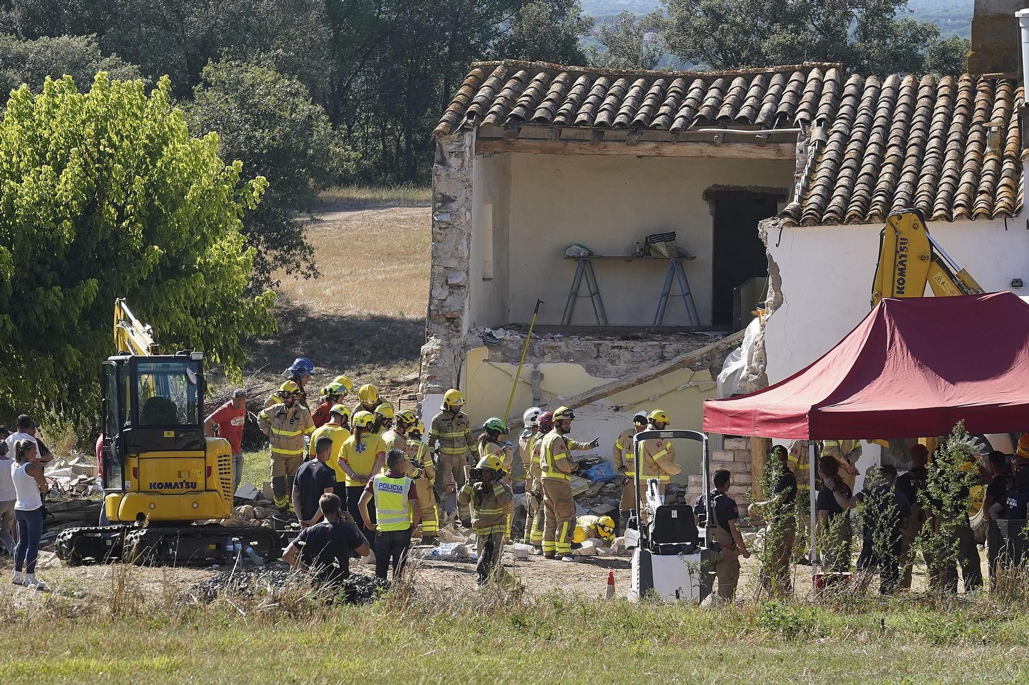 The moment of the worker's rescue in Caldes de Malavella
