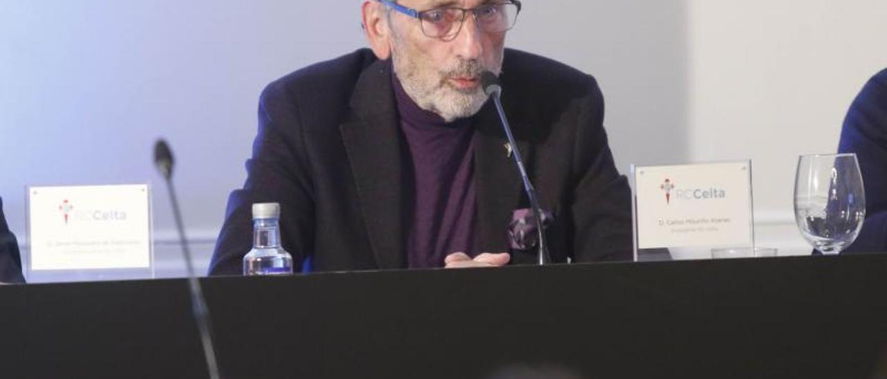 Carlos Mouriño, en la pasada asamblea del Celta.