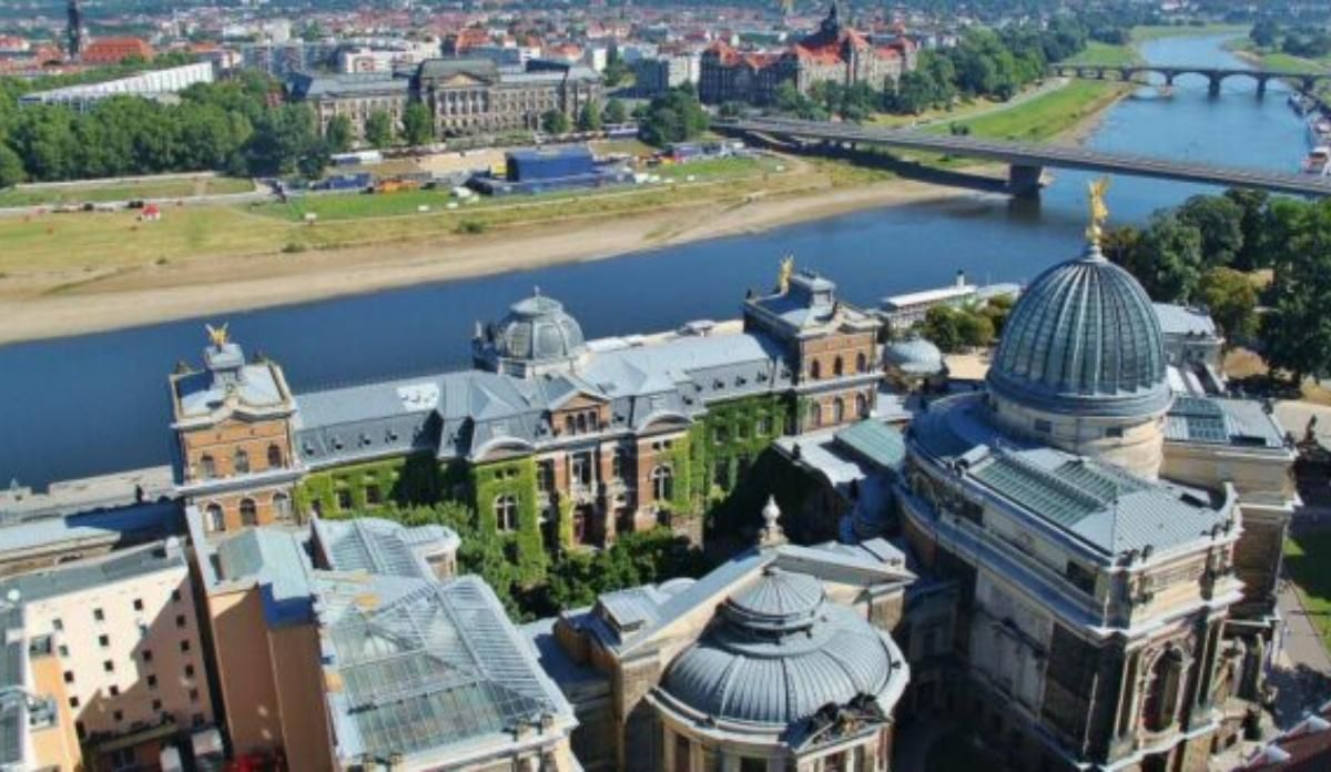 Vistas desde la cúpula de la Frauenkirche de Dresde.