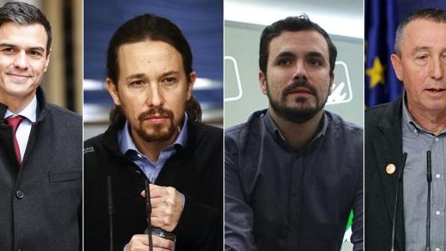 Sánchez, Iglesias, Garzón y Baldoví.