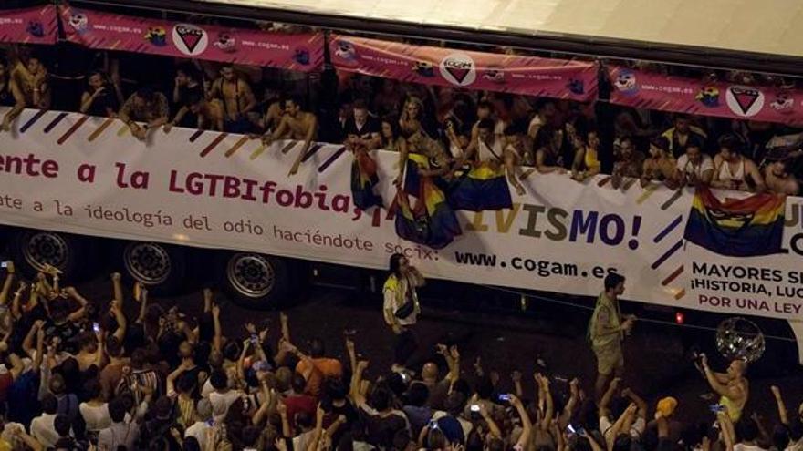 Una de las carrozas del Orgullo 2019, en Madrid.