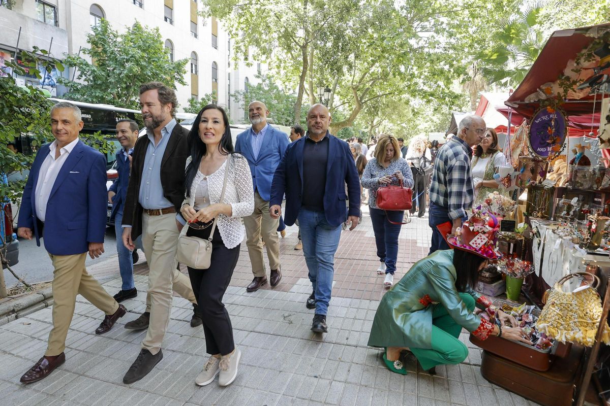 Pelayo, Espinosa de los Monteros y Nevado, durante el paseo por Cánovas.